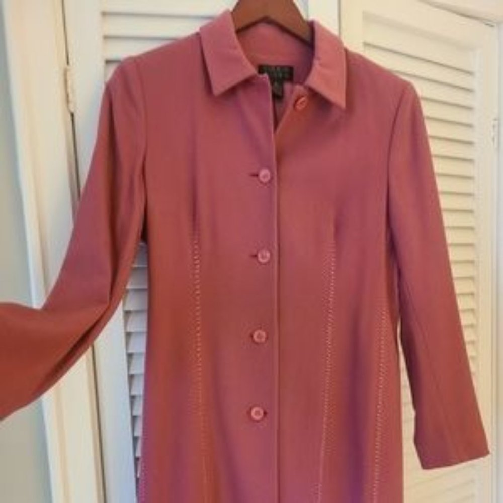 Sigrid Olsen Pink Spring Wool Coat.  Size 8.